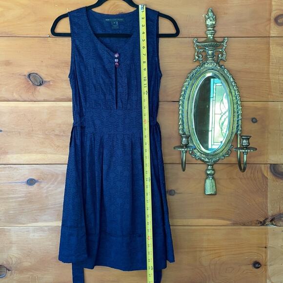 Marc by Marc Jacobs Blue V-Neck Pleated Fit & Flare Midi Dress Size Small - Picture 6 of 8